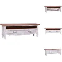 vidaXL Tv-meubel - Tv-meubels - Tv-meubelen - Tv Kast - Tv-meubel 120x30x40 cm massief mahoniehout wit