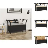 vidaXL Bankje 107x45x75,5 cm massief vurenhout zwart