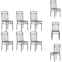 vidaXL Eetkamerstoelen, 6 stuks, bruin, MDF - Eetkamerstoelen