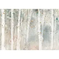Fotobehang - Bos - Bomen - Bladeren - Herfst - Pastel - Natuur - Vliesbehang - 104x70cm (lxb)