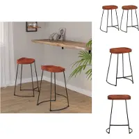 vidaXL Barkruk - Barkrukken - Stoel - Ontbijt Barkruk - Barkrukken 2 st Gavin 45x40x63 cm massief mangohout