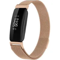 Shop4 - Geschikt voor Fitbit Inspire 2 Bandje - Large Metaal Roségoud