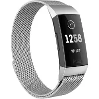 Shop4 - Geschikt voor Fitbit Charge 3 Bandje - Small Metaal Zilver