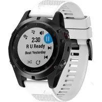 Shop4 - Garmin Fenix 5 Bandje (ook Plus) - Siliconen Wit