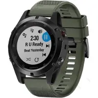 Shop4 - Geschikt voor Garmin Forerunner 935 Bandje - Siliconen Donker Groen