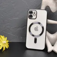 Rico Vitello Hoesje Geschikt voor Apple iPhone 11 silicone Back cover met lenzbeschermer/magneet case Telefoonhoesje/transparant met Zwart randen