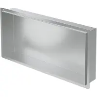 ECD-Germany Douchegarnituur 60x30 cm zilver roestvrij staal inbouwframe muurnis douchebak LuxeBad