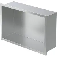 ECD-Germany Douchebak 30x20 cm zilver roestvrij staal wandnis Douchebak LuxeBad