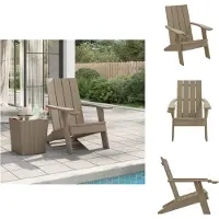 vidaXL Adirondack Tuinstoel - Adirondack Tuinstoelen - Tuinstoel - Campingstoel - Tuinstoel Adirondack 75x88,5x89,5 cm polypropeen lichtbruin