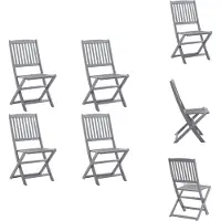 vidaXL Opklapbare tuinstoelen, 4 stuks, massief acaciahout - Tuinstoelen