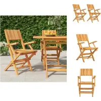 vidaXL Tuinstoel - Tuinstoelen - Campingstoel - Terrasstoel - Tuinstoelen inklapbaar 2 st 55x61x90 cm massief teakhout