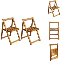 vidaXL Inklapbare Buitenstoelen - Set van 2 - Acaciahout - Natuurlijke Olieafwerking - 47x50x75 cm - Tuinstoel