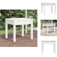 vidaXL Tuinbank, wit, 50x44x45 cm, massief hout, grenen - Tuinbanken