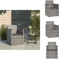 vidaXL Tuinstoel - Tuinstoelen - Buitenstoel - Patiostoel - Tuinstoel met kussens poly rattan grijs