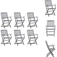 vidaXL Tuinstoel - Tuinstoelen - Tuin Stoel - Tuin Stoelen - Tuinstoelen 6 st inklapbaar massief acaciahout