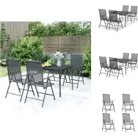 vidaXL 5-delige Tuinset staal antracietkleurig