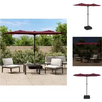 vidaXL Parasol dubbel dak met LED 316x145 cm bordeauxrood
