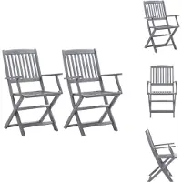 vidaXL Opklapbare tuinstoelen, 2 stuks, massief acaciahout - Tuinstoelen
