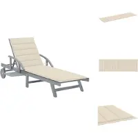 vidaXL Ligbed - Ligstoel - Ligbedden - Ligstoelen - Ligbed met kussen massief acaciahout