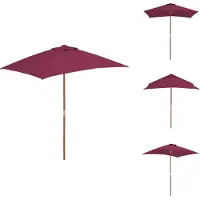 vidaXL Parasol Bordeuxrood Tuin - 150x200x235 cm - UV-beschermend polyester - Parasol