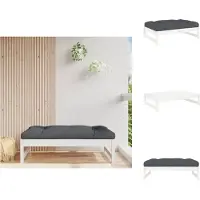 vidaXL Tuinstoel, wit, 120x80 cm, massief hout, grenen - Tuinbankelementen