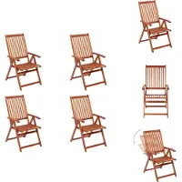 vidaXL Tuinstoelen inklapbaar 4 st massief acaciahout - Tuinstoel - Tuinstoelen - Tuin Stoel - Tuin Stoelen