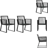 vidaXL Buitenstoel - Buitenstoelen - Tuinstoel - Tuinstoelen - Tuinstoelen 2 st PVC-rattan zwart