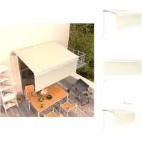 vidaXL Uitschuifbare Luifel - 300 x 250 cm - Crème - Gepoedercoat Aluminium - Vensterzonwering