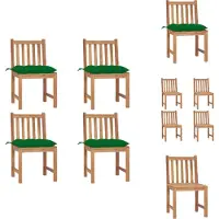 vidaXL Tuinstoelen 4 st met kussens teakhout Tuinstoel - Teak - Buitentoepassing - Lounge - Tuinset