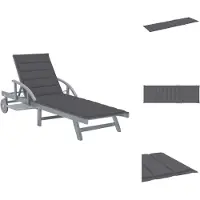 vidaXL Ligbed - Ligstoel - Ligbedden - Ligstoelen - Ligbed met kussen massief acaciahout