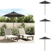 vidaXL - Parasol - met - houten - paal - 196x231 - cm - antracietkleurig