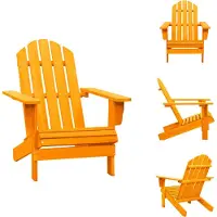 vidaXL Adirondack Stoel - Tuinmeubel van Massief Vurenhout - Oranje - 69.5 x 86.5 x 89.5 cm (B x D x H) - Tuinstoel