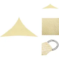 vidaXL Schaduwdoek HDPE - 2.5 x 2.5 x 3.5 m - Beige - Driehoek - Parasol