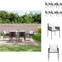 vidaXL Tuinstoelen Set 6x Poly Rattan Bruin Tuinstoel - Buitenkamer - Lounge - Patio - Balkon