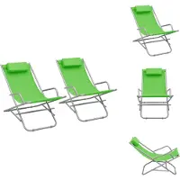 vidaXL Klapstoel - Klapstoelen - Inklapbare Stoel - Inklapbare Stoelen - Klapstoelen 2 st staal groen