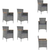 vidaXL Tuinstoel - Tuinstoelen - Stoel - Gazonstoel - Tuinstoelen 4 st poly rattan grijs