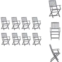 vidaXL Tuinstoel - Tuinstoelen - Tuin Stoel - Tuin Stoelen - Tuinstoelen 8 st inklapbaar massief acaciahout