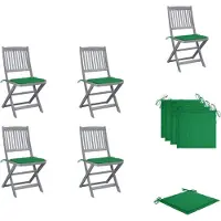 vidaXL Houten Klapstoelen - 48.5 x 57 x 91 cm - Acaciahout - Greywash - Tuinstoel