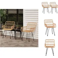 vidaXL Tuinstoelen, 2 stuks met armleuningen, 56x64x80 cm, PE-rotan - Tuinstoelen