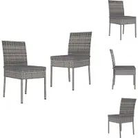vidaXL Buitenstoel - Buitenstoelen - Tuinstoel - Tuinstoelen - Tuinstoelen 2 st poly rattan grijs