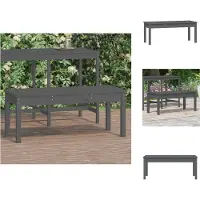 vidaXL Tuinbank 109x44x45 cm massief grenenhout grijs
