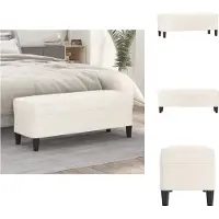 vidaXL Bankje 100x35x41 cm kunstleer crèmekleurig