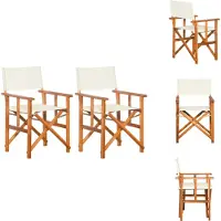 vidaXL Registratiekrukken, 2 stuks, massief acaciahout - Tuinstoelen