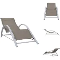 vidaXL Ligbed van textiel en aluminium, taupekleurig - Ligbedden