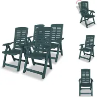 vidaXL Tuinstoelen, 4 stuks, kunststof, groen - Tuinstoelen