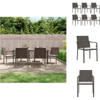 vidaXL Tuinstoel - Tuinstoelen - Tuin Stoel - Buitenstoel - Tuinstoelen 6 st met kussens 56x59x84 cm poly rattan bruin