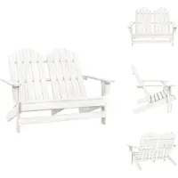vidaXL Adirondack Stoel - Adirondack Stoelen - Tuin Eetstoel - Tuin Eetstoelen - Tuinstoel 2-zits Adirondack massief vurenhout wit