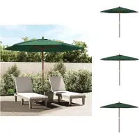 vidaXL Parasol met houten paal 299x240 cm groen