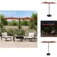 vidaXL Parasol dubbel dak met LED's 316x145 cm terracottakleurig