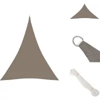 vidaXL Zonnezeil - Driehoekig - 3x4x4m - Taupe - Waterbestendig - Parasol